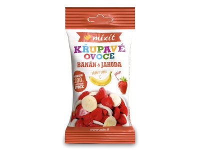 Mixit Křupavé ovoce do kapsy Banán a jahoda 23 g