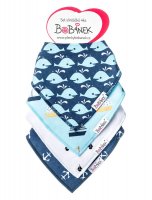 Bobánek bryndáčky set slintáčků 4 ks modré velryby