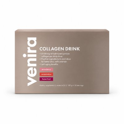 Venira Kolagenový drink mix 3 příchutí jahoda, meloun, lesní plody 30x6,3 g