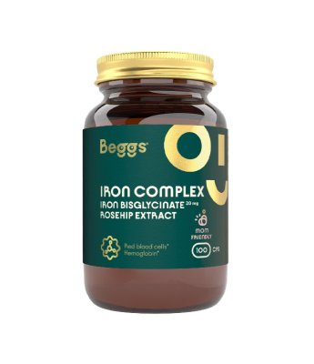 Beggs Iron bisglycinate 20 mg rosehip extract 100 kapslí
