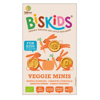 BISkids BIO dětské celozrnné mini sušenky s mrkví a dýní bez přidaného cukru 120 g