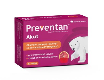 Preventan Akut s příchutí brusinek a grepu 30 tablet