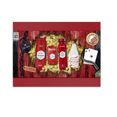 Old Spice Dárková Sada Whitewater: Tuhý Deodorant A Ve Spreji, Sprchový Gel, Voda Po Holení, Hrací Karty