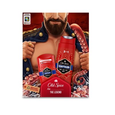 Old Spice Dark Captain Pro Muže, Dárková Sada S Tuhým Deodorantem A Sprchovým Gelem Captain 1 ks