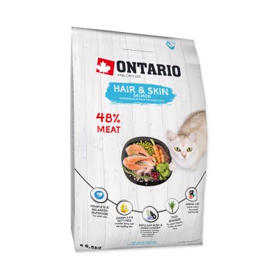 Ontario Cat Hair & Skin Salmon 6,5 kg