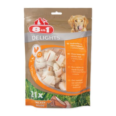 8in1 Pochoutka Delights kost žvýkací XS 21 ks