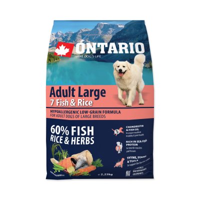 Ontario Adult Large 7 Fish & Rice 2,25 kg