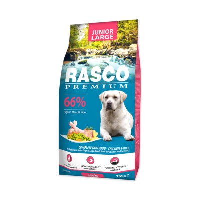 Rasco Premium Junior Large Kuře s rýží granule 15 kg