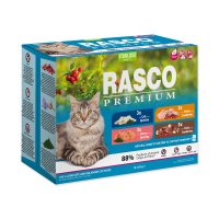 Rasko Premium Cat Pouch Sterilized 3 x salmon 3 x cod 3 x duck 3 x turkey 12 x 85 g