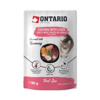 Ontario Kitten Kuřecí s játry v omáčce kapsička 80 g