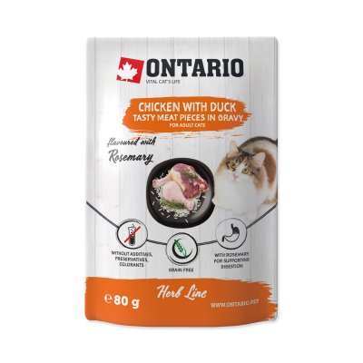 Ontario Kuřecí s kachnou v omáčce kapsička 80 g