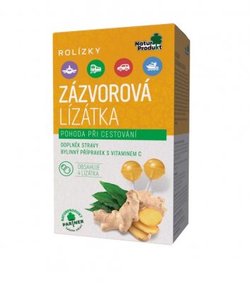 Naturprodukt Rolízky zázvorová lízátka 4 ks Naturprodukt Rolízky zázvorová lízátka 4 ks