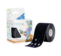 BronVit Sport Kinesio Tape děrovaný 5 cm x 5 m tejpovací páska černá