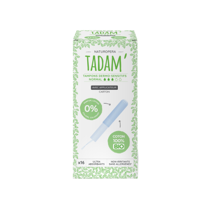 Tadam Dermo sensitivní tampony z BIO bavlny s aplikátorem normal 14 ks