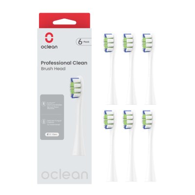 Oclean náhradní hlavice Professional Clean, P1C1 W06 bílé 6 ks