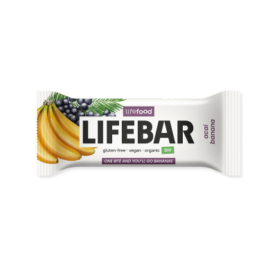 LifeFood Lifebar tyčinka acai s banánem RAW BIO 40 g