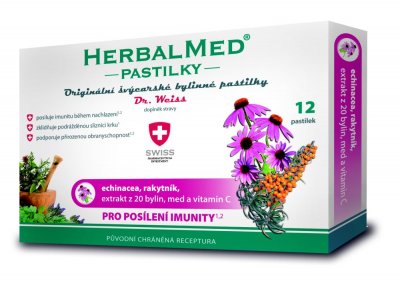 Dr. Weiss HerbalMed Echinacea + rakytník + vitamin C 12 pastilek