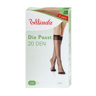 Bellinda UNI 20 DEN dámské punčochové podkolenky 2 páry tělové