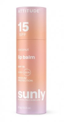 ATTITUDE Sunly Balzám na rty s vůní kokosu SPF15 8,5 g