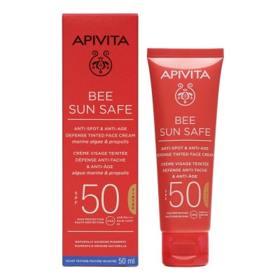 APIVITA Bee Sun Safe Anti-Spot Anti-Age SPF50 tónovaný krém 50 ml