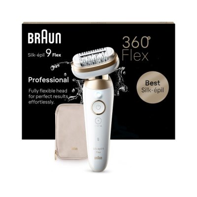 Braun Silk·épil 9 Flex, Epilátor 9-011 3D, Bílý/Zlatý