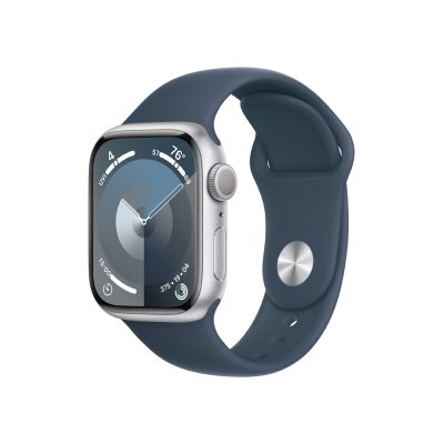 Apple Watch S9 41 mm sport band S/M smart hodinky Silver/Storm Blue