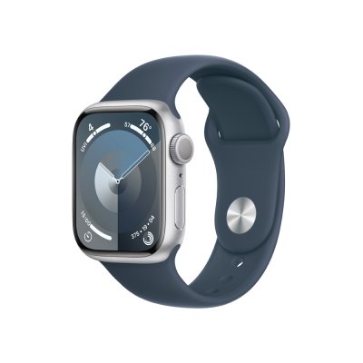 Apple Watch S9 41 mm sport band M/L smart hodinky Silver/Storm Blue