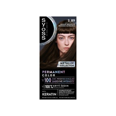 Syoss Metallic Collection Permanentní barva na vlasy 3-89 kávově bronzová 115 ml