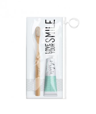 Ohlalá Mini cestovní sada s kartáčkem Máta 2 ks