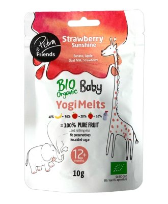 Petra & Friends Ovocné smoothie kousky sušené mrazem s jahodami a kozím sýrem BIO 12m+ 10 g