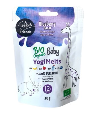 Petra & Friends Ovocné smoothie kousky sušené mrazem s borůvkami a kozím sýrem BIO 12m+ 10 g