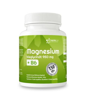 Nutricius Magnesium bisglycinát 950 mg + B6 150 kapslí