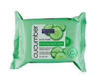 Beauty Formulas BIO ubrousky na obličej s extraktem z okurky 25 ks