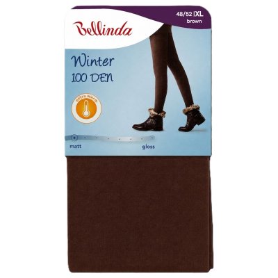 Bellinda Winter 100 DEN vel. 52 dámské teplé punčochové kalhoty hot print