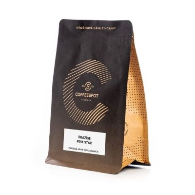 Coffeespot Brazílie Pink Star Scr. 19 zrnková káva 250 g