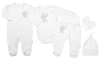 Soupravička pro miminko, 5D, Little Teddy, bílá, vel. 56