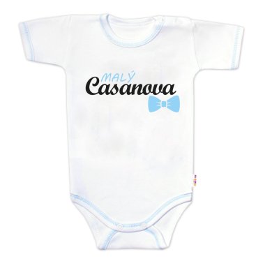 Body krátký rukáv s vtipným textem, Malý Casanova, vel. 80