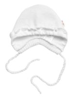 Baby Nellys Pletená čepička bonetka Girl, bílá, 68/74