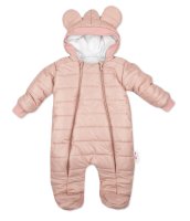 Zimní prošívaná kombinéza Lux s kapucí Ouško, pudrová,68