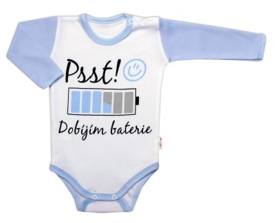 Body dl. rukáv - Baby, Psst! Dobíjím baterie, kluk, vel. 86