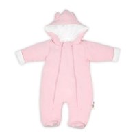 Zimní kombinézka s dvojitým zapínáním, s kapucí,růžová,56