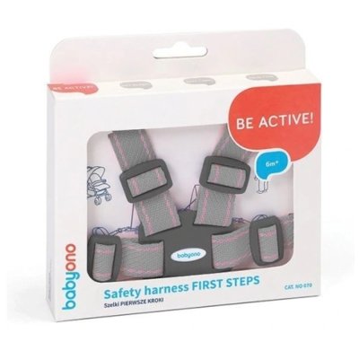 Babyono Bezpečnostní řemínky/kšíry - šedo/růžové