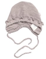 Baby Nellys Pletená čepička bonetka Girl, béžová