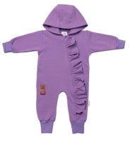 Teplákový overal s volánkem a kapucí GIRL,fialový, vel. 68