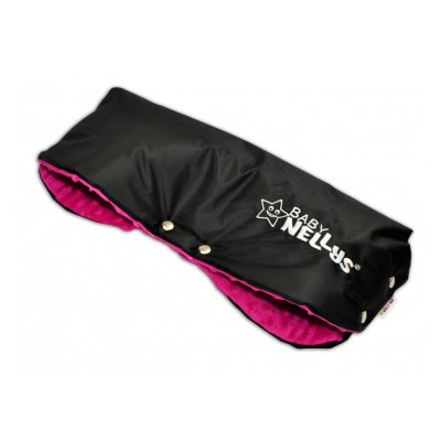 Rukávník ke kočárku minky - amarantový/černý