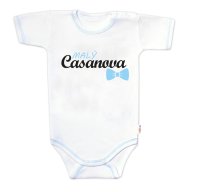 Body kr. rukáv s vtipným textem, Malý Casanova,vel. 68