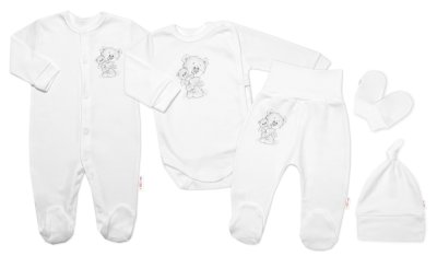 Soupravička pro miminko, 5D, Little Teddy, bílá, vel. 62