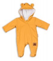 Kojenecký teplákový overal s kapucí Teddy - hořčicový, vel. 86