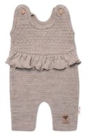 Pletené láclové kalhoty Girl s volánkem, béžové, vel. 62