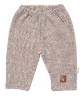 Baby Nellys Pletené kalhoty Hand Made Boy, béžové,68